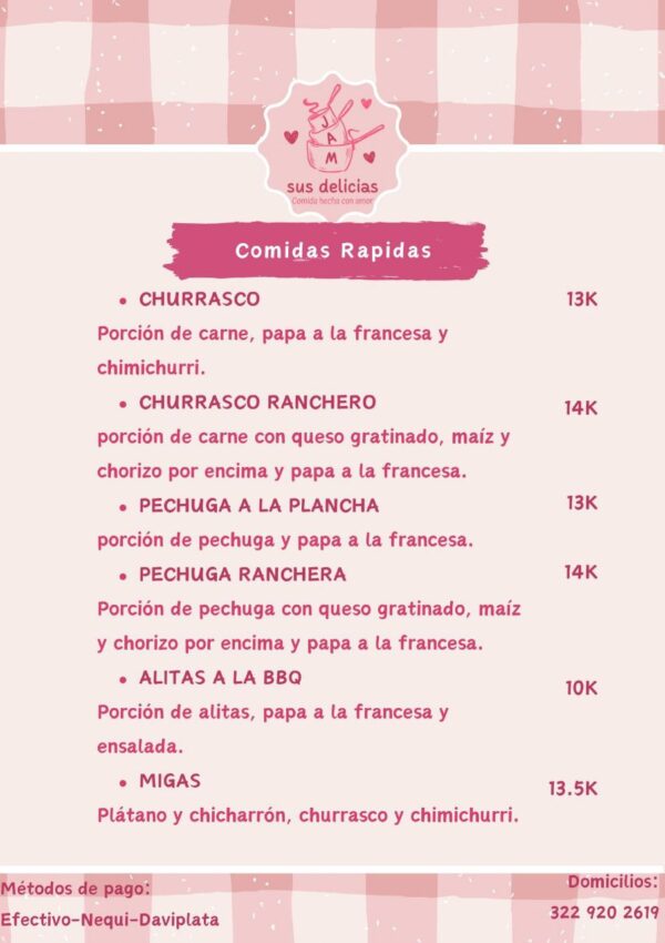 JAM SUS DELICIAS COMIDA HECHA CON AMOR