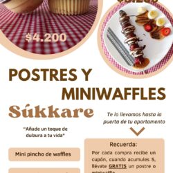 POSTRES Y Mini pinchos de WAFFLES