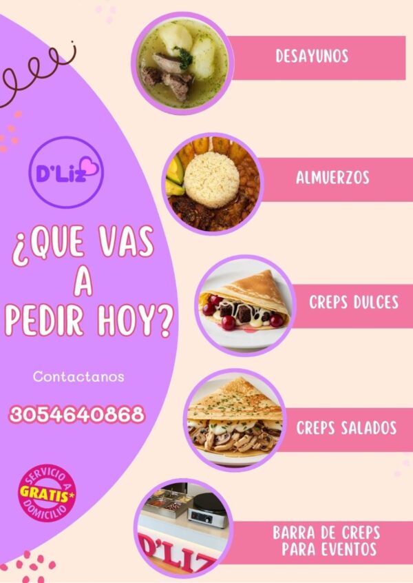 D,LIZ Desayunos Almuerzos y Creps